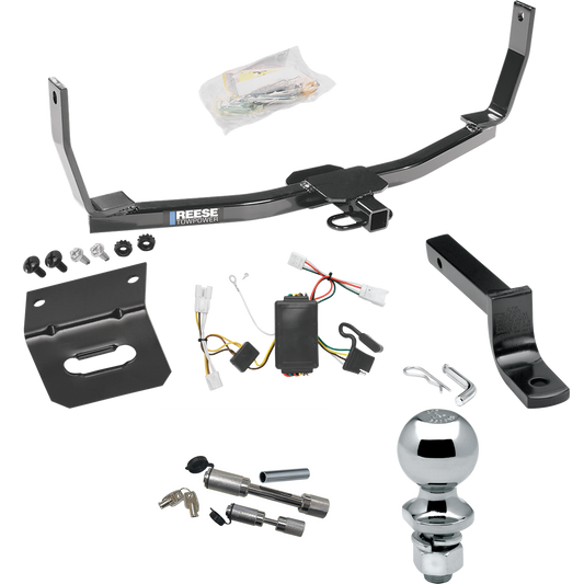 Fits 2006-2009 Hyundai Sonata Trailer Hitch Tow PKG w/ 4-Flat Wiring Harness + Draw-Bar + 2" Ball + Wiring Bracket + Dual Hitch & Coupler Locks By Reese Towpower