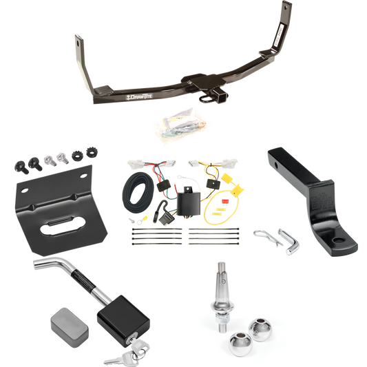 Se adapta al paquete de enganche de remolque Hyundai Sonata 2010-2010 con arnés de cableado de 4 planos + barra de tracción + bolas intercambiables de 1-7/8" y 2" + soporte de cableado + bloqueo de enganche de Draw-Tite