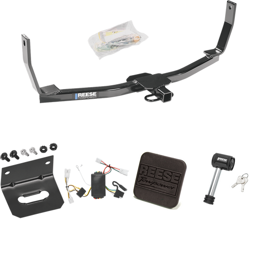 Fits 2006-2009 Hyundai Sonata Trailer Hitch Tow PKG w/ 4-Flat Wiring Harness + Hitch Cover + Hitch Lock By Reese Towpower