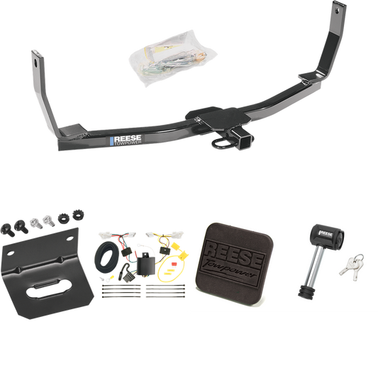 Fits 2010-2010 Hyundai Sonata Trailer Hitch Tow PKG w/ 4-Flat Wiring Harness + Hitch Cover + Hitch Lock By Reese Towpower