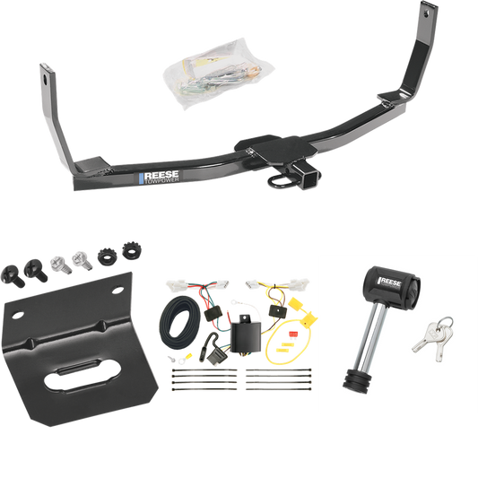 Fits 2010-2010 Hyundai Sonata Trailer Hitch Tow PKG w/ 4-Flat Wiring Harness + Wiring Bracket + Hitch Lock By Reese Towpower