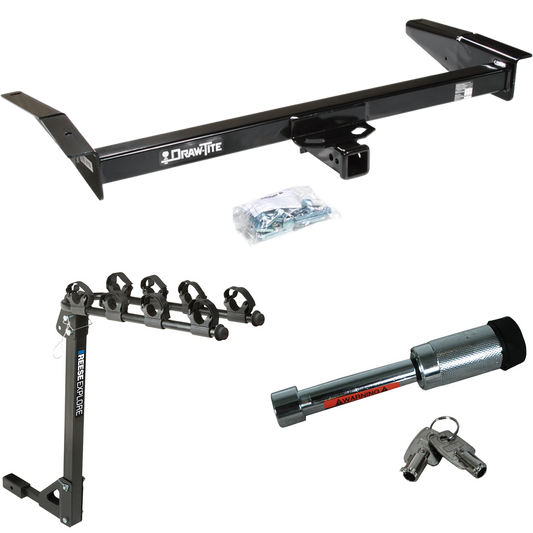 Fits 2003-2004 Mercury Marauder Trailer Hitch Tow PKG w/ 4 Bike Carrier Rack + Hitch Lock By Draw-Tite