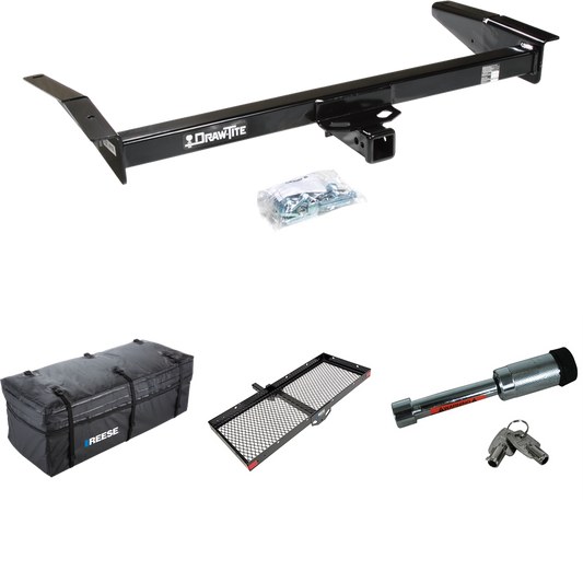Fits 1983-2011 Mercury Grand Marquis Trailer Hitch Tow PKG w/ 48" x 20" Cargo Carrier + Cargo Bag + Hitch Lock By Draw-Tite