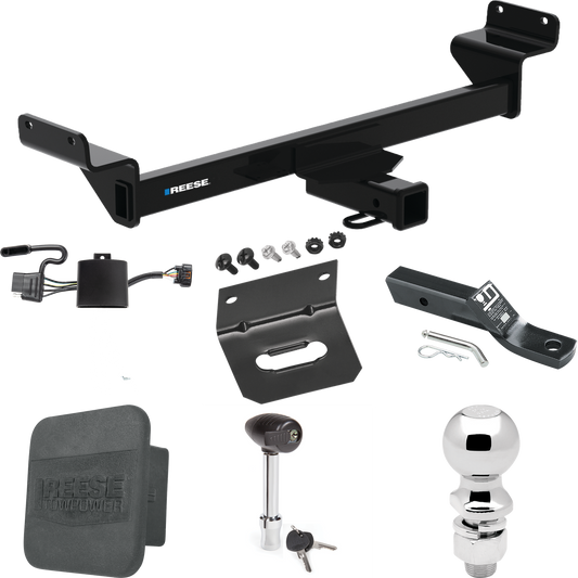 Fits 2022-2023 Hyundai Tucson Trailer Hitch Tow PKG w/ 4-Flat Wiring + Ball Mount w/ 2" Drop + 2-5/16" Ball + Wiring Bracket + Hitch Lock + Hitch Cover (Excludes: N Line Models) By Reese Towpower