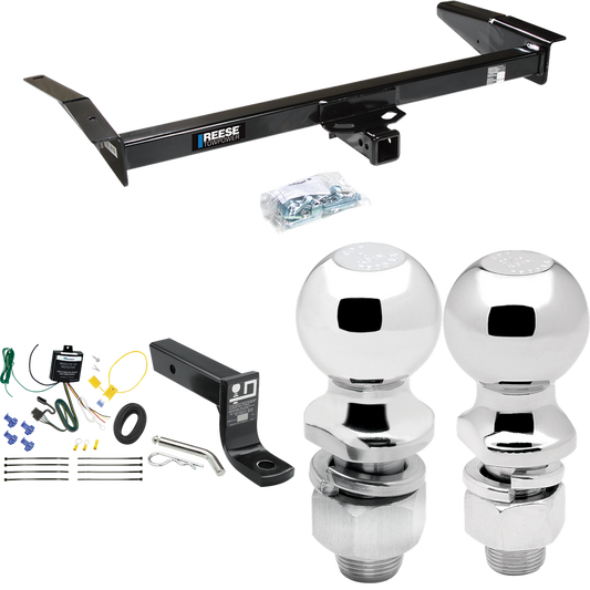 Fits 1998-2009 Ford Crown Victoria Trailer Hitch Tow PKG w/ 4-Flat Wiring + Ball Mount w/ 4" Drop + 2" Ball + 2-5/16" Ball By Reese Towpower