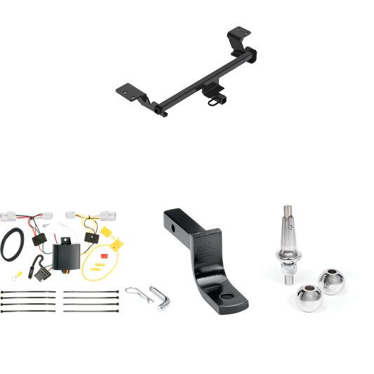 Fits 2012-2017 Toyota Prius V Trailer Hitch Tow PKG w/ 4-Flat Wiring Harness + Draw-Bar + Interchangeable 1-7/8" & 2" Balls By Reese Towpower