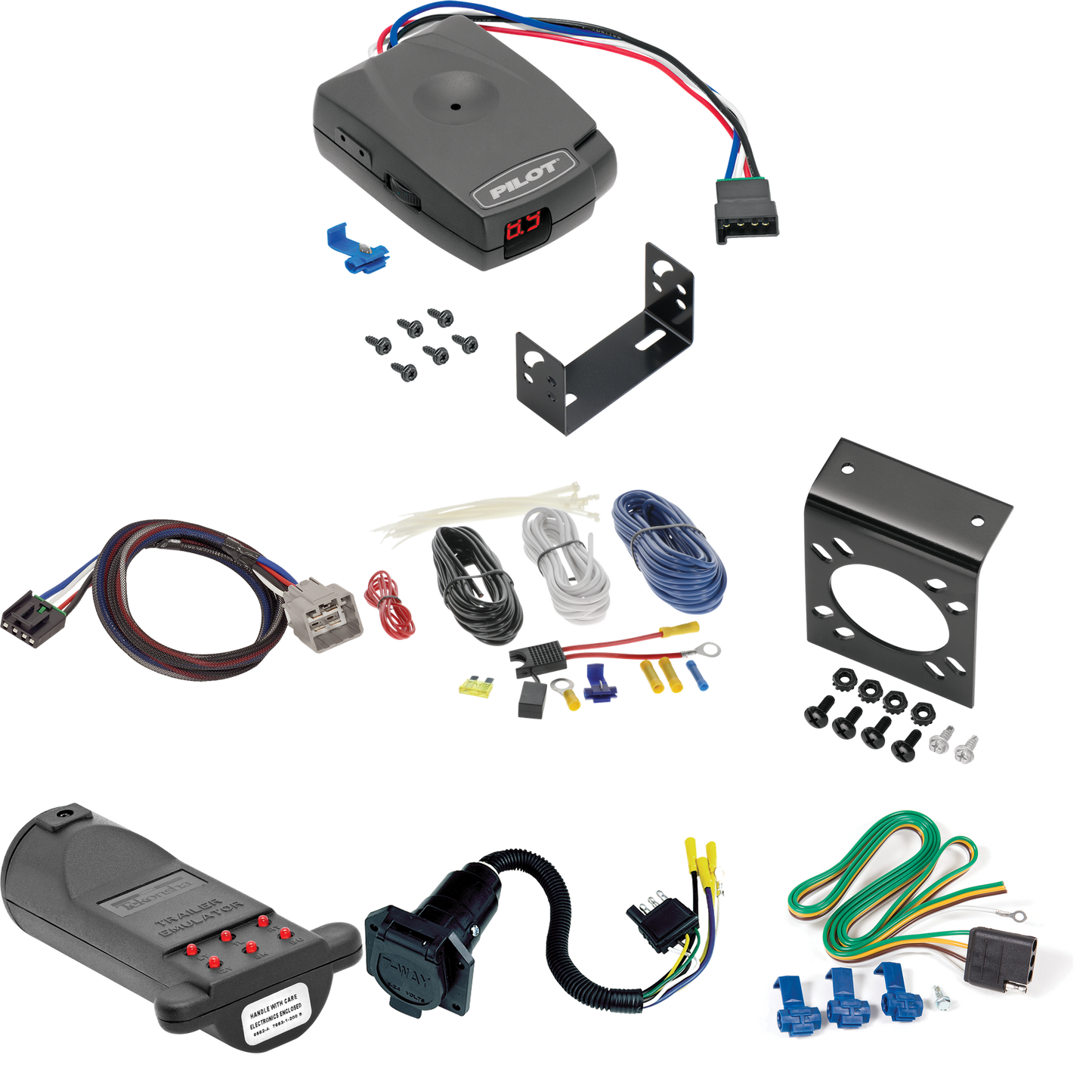 Se adapta al cableado de RV de 7 vías RAM 1500 2019-2023 + control de freno piloto serie Pro + adaptador BC Plug &amp; Play + probador de 7 vías y emulador de remolque (para modelos (nuevo estilo de carrocería)) de Reese Towpower