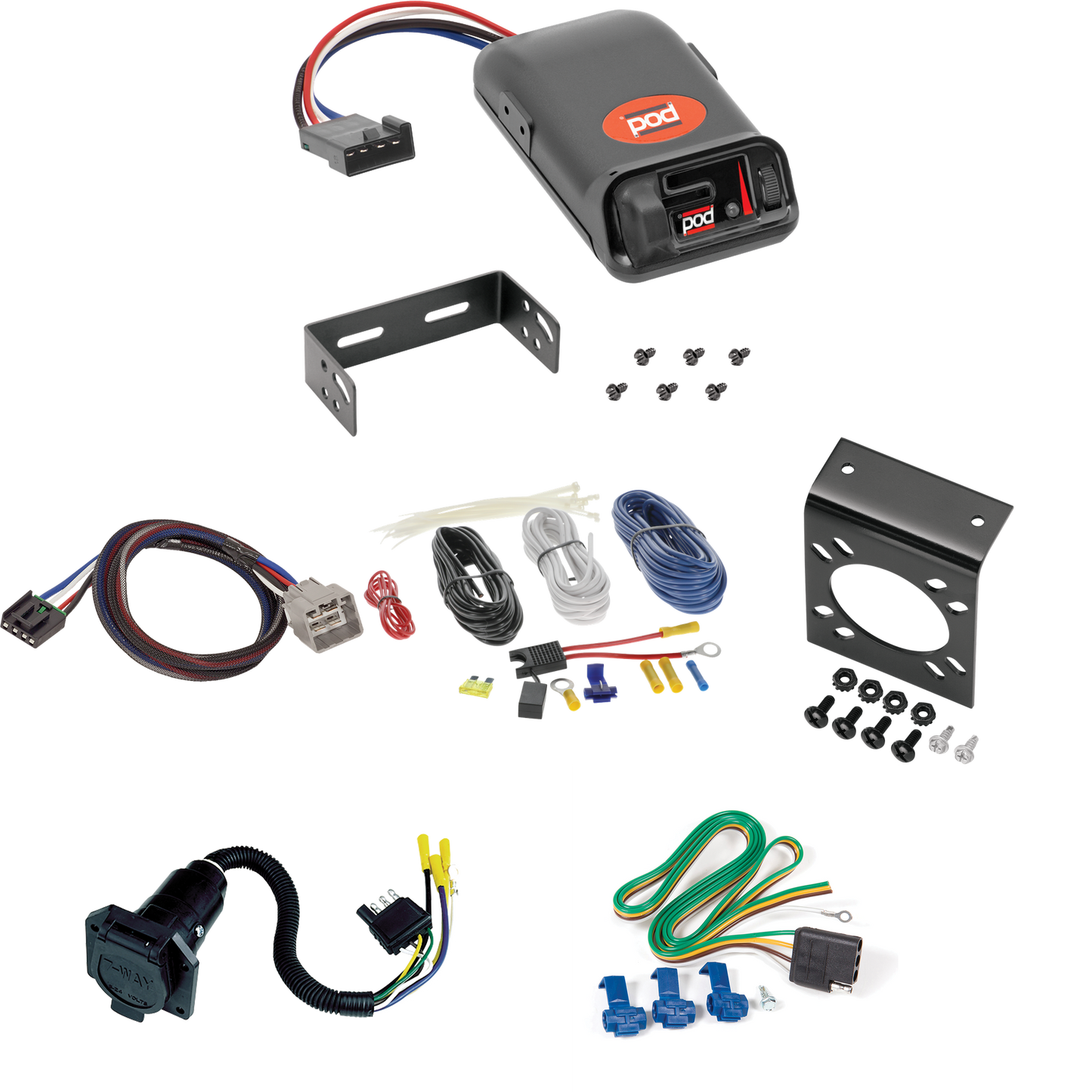 Fits 2015-2018 RAM 1500 7-Way RV Wiring + Pro Series POD Brake Control + Plug & Play BC Adapter By Reese Towpower