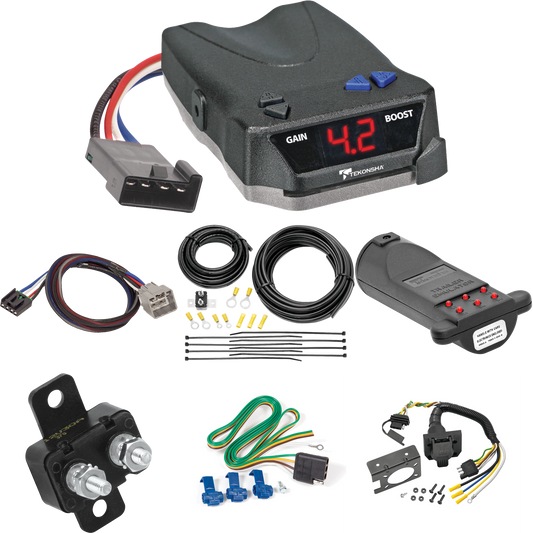 Fits 2019-2023 RAM 1500 7-Way RV Wiring + Tekonsha BRAKE-EVN Brake Control + Plug & Play BC Adapter + 7-Way Tester and Trailer Emulator (For (New Body Style) Models) By Reese Towpower