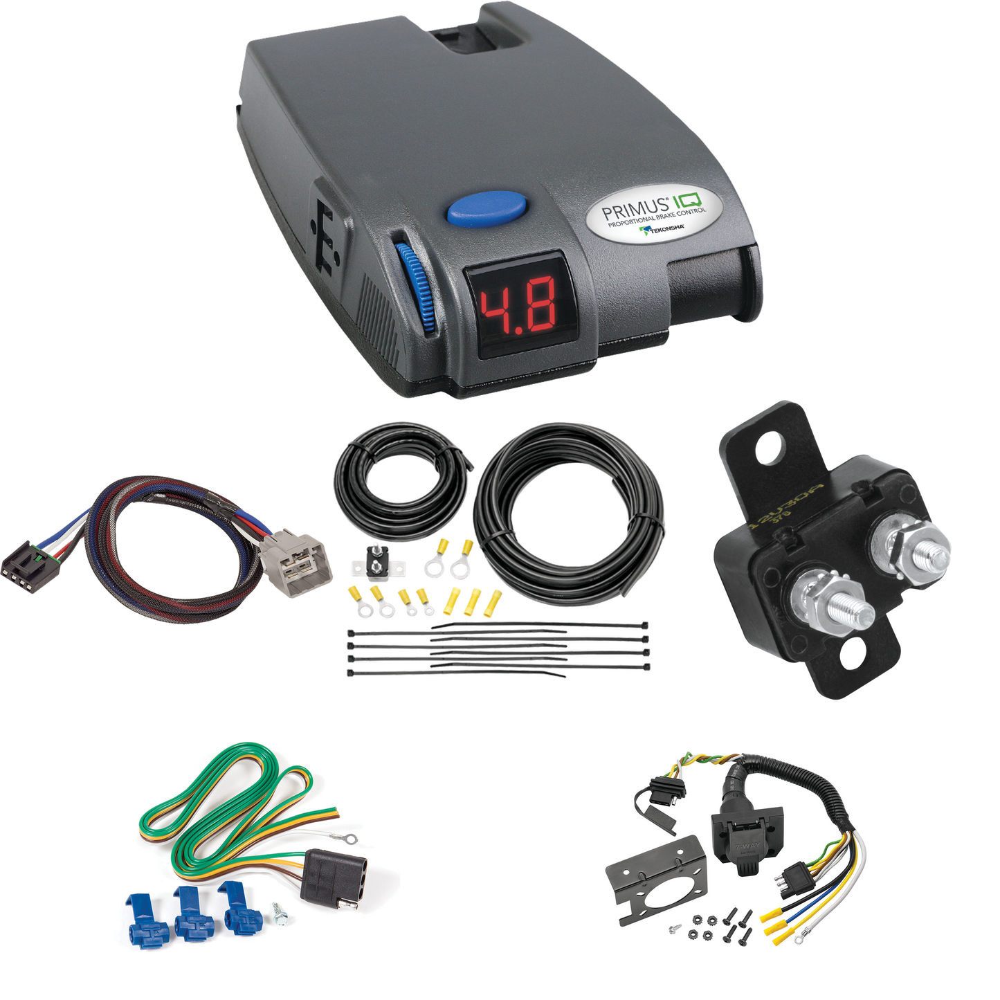 Fits 2015-2018 RAM 1500 7-Way RV Wiring + Tekonsha Primus IQ Brake Control + Plug & Play BC Adapter By Reese Towpower