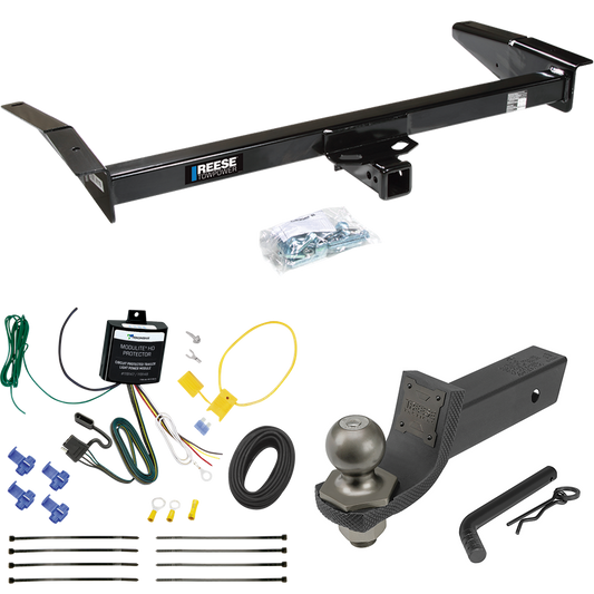 Fits 1981-2011 Lincoln Town Car Trailer Hitch Tow PKG w/ 4-Flat Wiring + Interlock Tactical Starter Kit w/ 2" Drop & 2" Ball By Reese Towpower