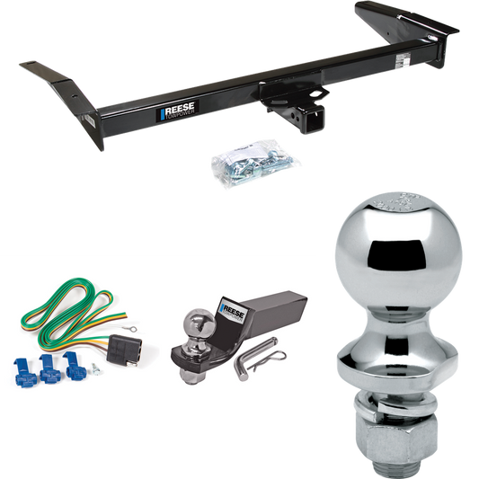 Fits 1983-1991 Ford LTD Crown Victoria Trailer Hitch Tow PKG w/ 4-Flat Wiring + Starter Kit Ball Mount w/ 2" Drop & 2" Ball + 1-7/8" Ball By Reese Towpower