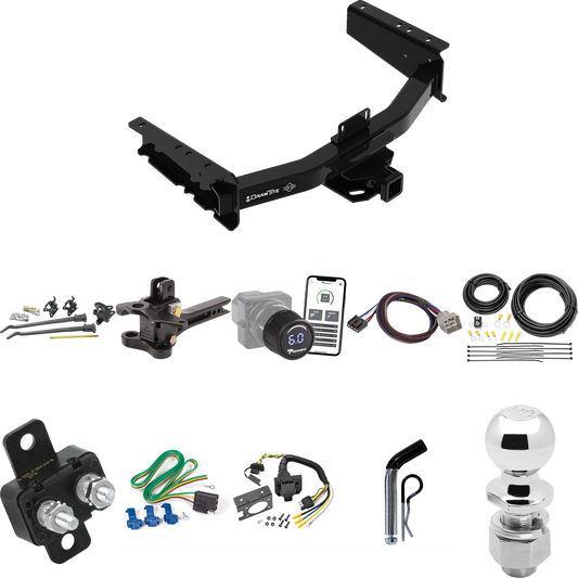 Fits 2019-2023 RAM 1500 Trailer Hitch Tow PKG w/ 17K Trunnion Bar Weight Distribution Hitch + Pin/Clip + 2-5/16" Ball + Tekonsha Prodigy iD Bluetooth Wireless Brake Control + Plug & Play BC Adapter + 7-Way RV Wiring (For (New Body Style) Models) By D