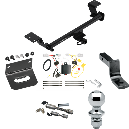 Fits 2012-2017 Toyota Prius V Trailer Hitch Tow PKG w/ 4-Flat Wiring Harness + Draw-Bar + 1-7/8" Ball + Wiring Bracket + Dual Hitch & Coupler Locks By Draw-Tite