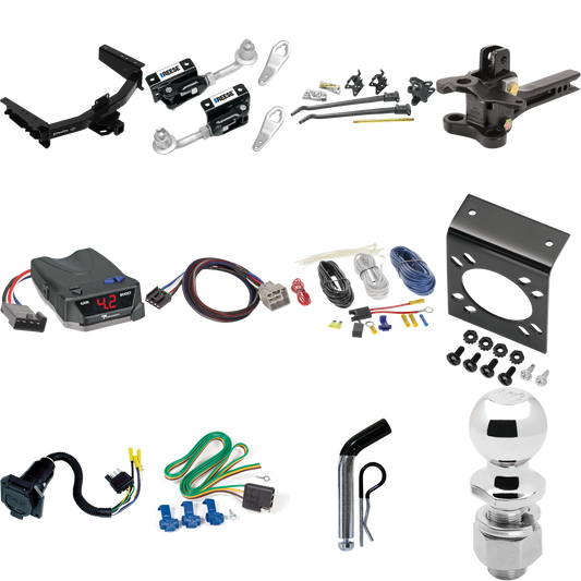 Fits 2019-2023 RAM 1500 Trailer Hitch Tow PKG w/ 17K Trunnion Bar Weight Distribution Hitch + Pin/Clip + Dual Cam Sway Control + 2-5/16" Ball + Tekonsha BRAKE-EVN Brake Control + Plug & Play BC Adapter + 7-Way RV Wiring (For (New Body Style) Models)