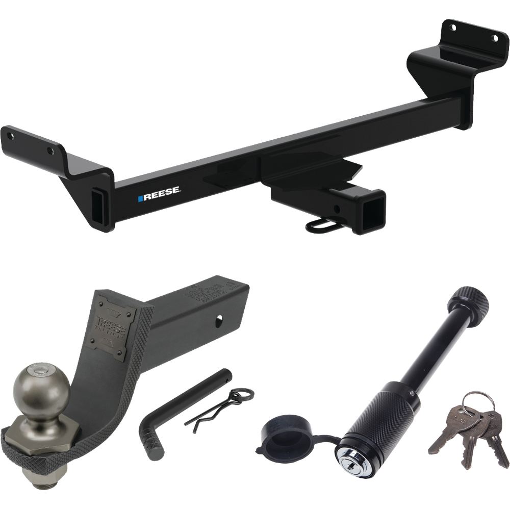 Fits 2022-2023 Hyundai Tucson Trailer Hitch Tow PKG + Interlock Tactical Starter Kit w/ 3-1/4" Drop & 2" Ball + Tactical Dogbone Lock (Excludes: N Line Models) By Reese Towpower