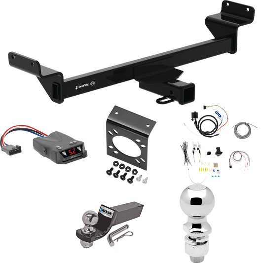 Fits 2022-2023 Hyundai Tucson Trailer Hitch Tow PKG w/ Tekonsha Brakeman IV Brake Control + 7-Way RV Wiring + 2" & 2-5/16" Ball & Drop Mount (Excludes: N Line Models) By Draw-Tite