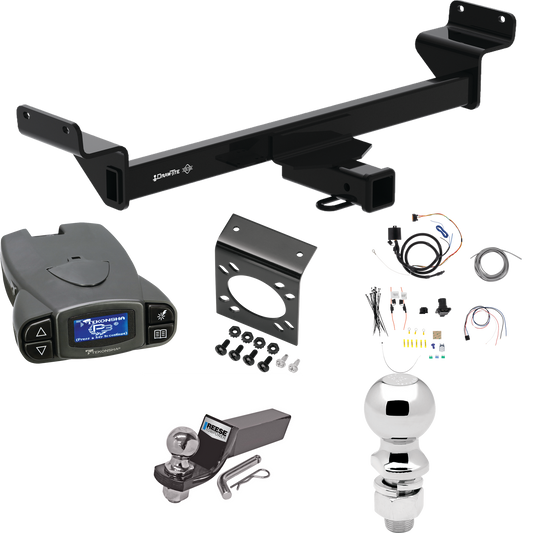 Fits 2022-2023 Hyundai Tucson Trailer Hitch Tow PKG w/ Tekonsha Prodigy P3 Brake Control + 7-Way RV Wiring + 2" & 2-5/16" Ball & Drop Mount (Excludes: N Line Models) By Draw-Tite