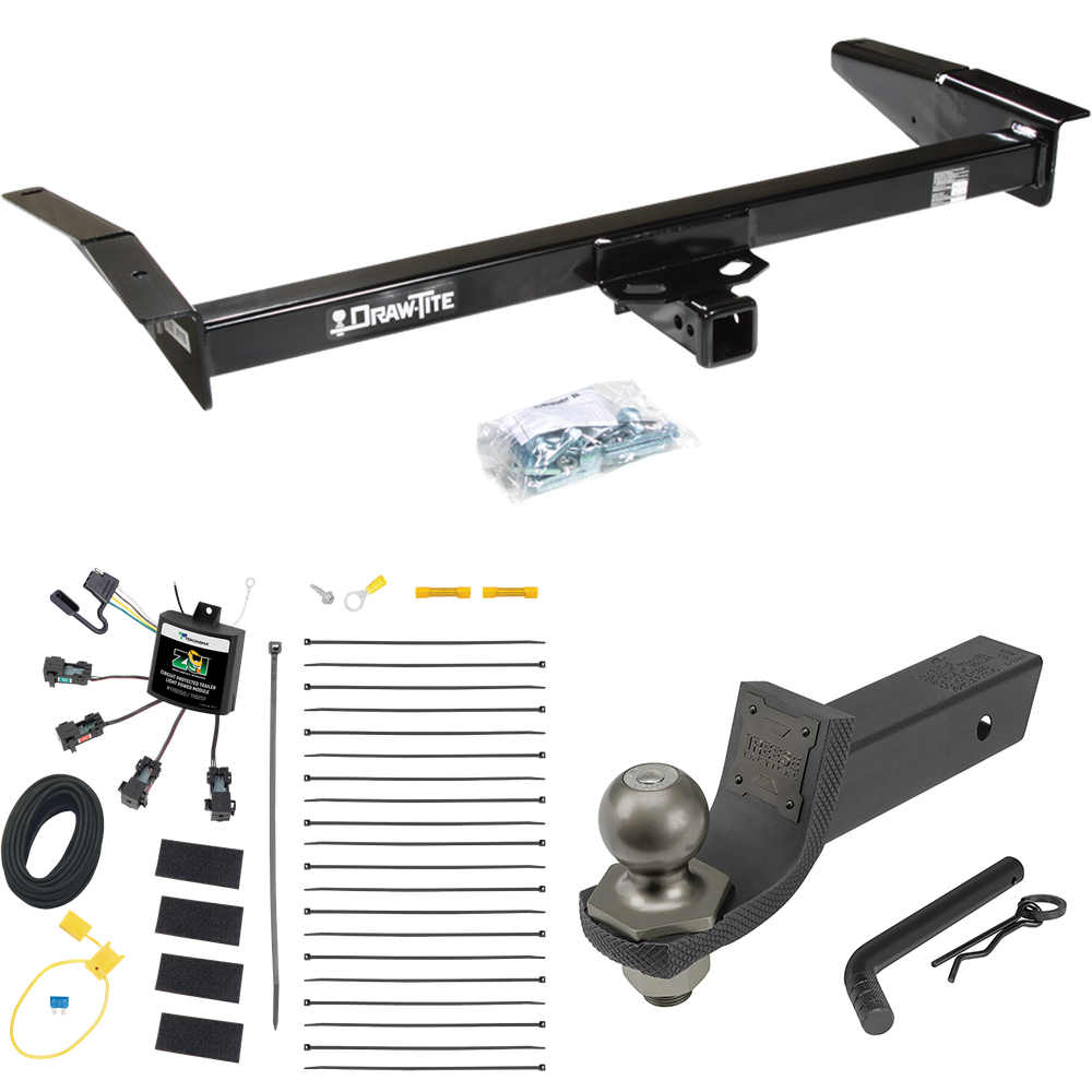 Se adapta al paquete de remolque con enganche para remolque Ford Crown Victoria 1998-2009 con cableado "sin empalme" de 4 contactos planos cero + kit de inicio táctico de enclavamiento con caída de 2" y bola de 2" de Draw-Tite