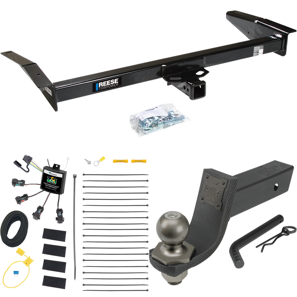 Se adapta al paquete de remolque con enganche para remolque Mercury Grand Marquis 1998-2011 con cableado "sin empalme" de 4 contactos planos cero + kit de inicio táctico de enclavamiento con caída de 3-1/4" y bola de 2" de Reese Towpower