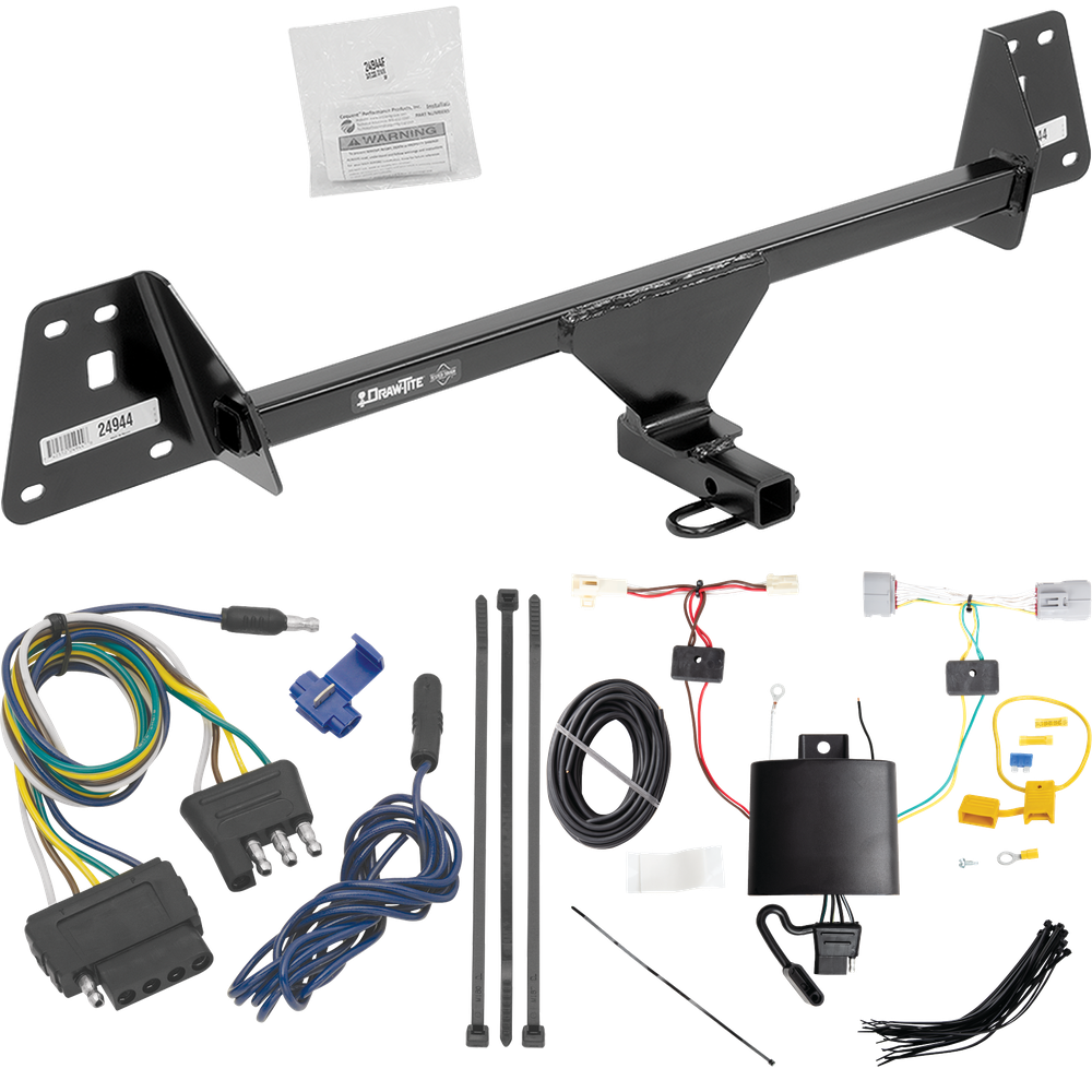 Fits 2017-2022 Toyota Prius Prime Trailer Hitch Tow PKG w/ 5-Flat Wiring Harness By Draw-Tite