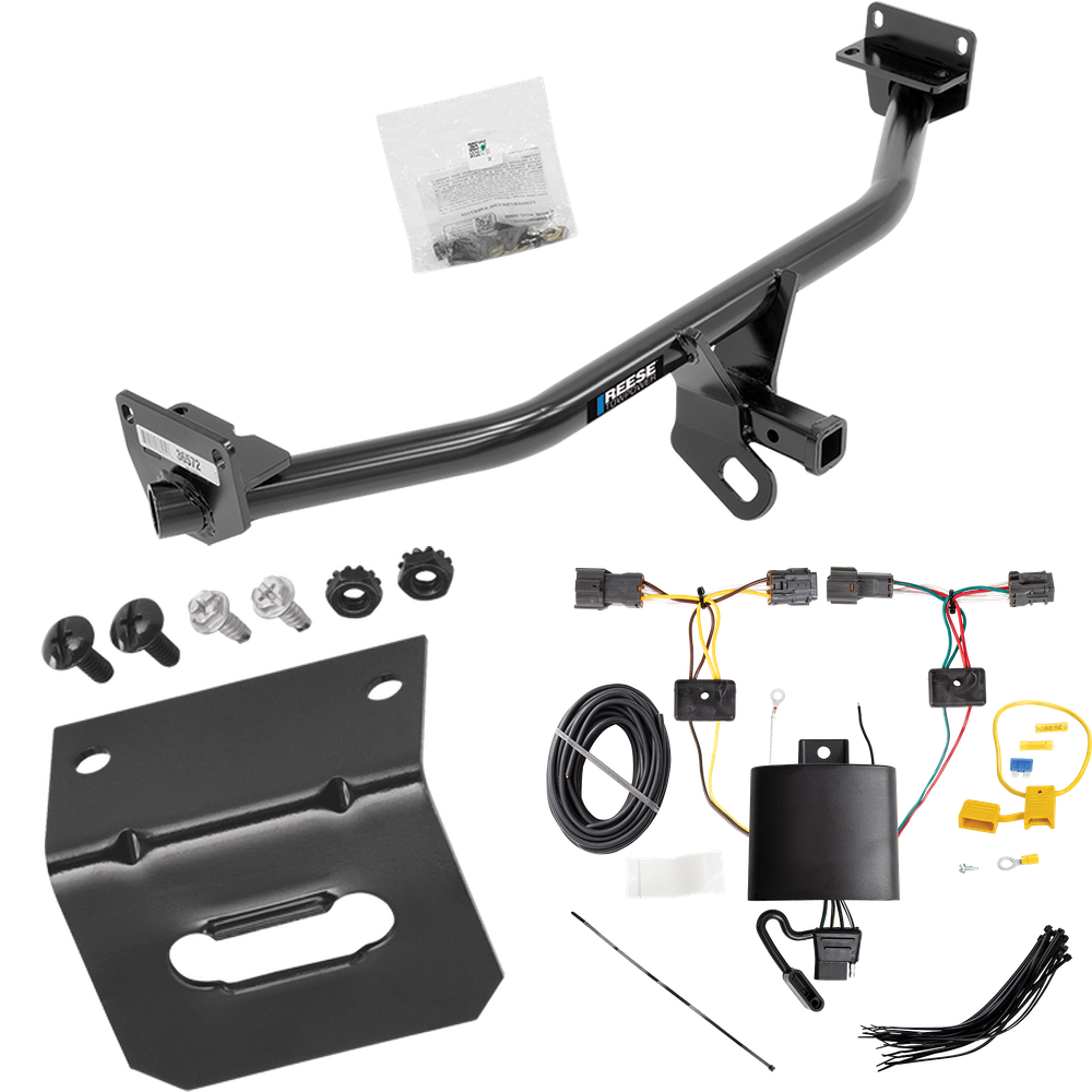 Fits 2019-2021 Hyundai Tucson Trailer Hitch Tow PKG w/ 4-Flat Wiring Harness + Bracket (Excludes: Night Edition Models) By Reese Towpower