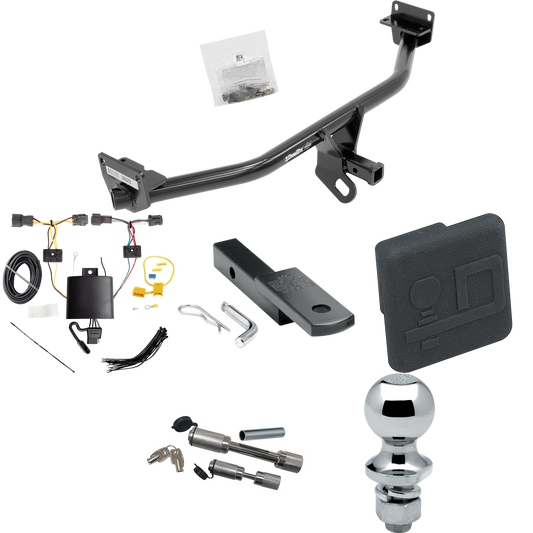 Fits 2019-2021 Hyundai Tucson Trailer Hitch Tow PKG w/ 4-Flat Wiring Harness + Draw-Bar + 1-7/8" Ball + Hitch Cover + Dual Hitch & Coupler Locks (Excludes: Night Edition Models) By Draw-Tite