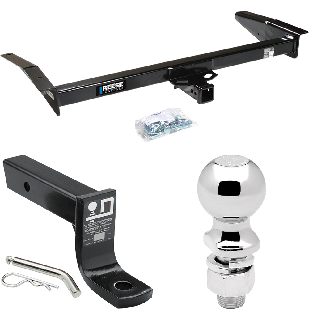 Fits 1992-2009 Ford Crown Victoria Trailer Hitch Tow PKG w/ Ball Mount w/ 4" Drop + 2-5/16" Ball By Reese Towpower