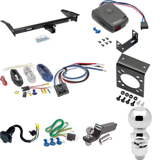 Fits 1980-1983 Lincoln Mark VI Trailer Hitch Tow PKG w/ Pro Series Pilot Brake Control + Generic BC Wiring Adapter + 7-Way RV Wiring + 2" & 2-5/16" Ball & Drop Mount By Reese Towpower