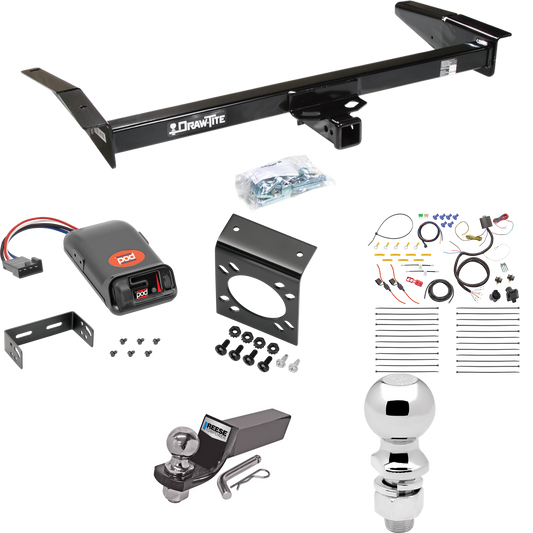 Se adapta al paquete de enganche de remolque Mercury Grand Marquis 1998-2011 con control de freno POD serie Pro + cableado RV de 7 vías + soporte de bola y caída de 2" y 2-5/16" de Draw-Tite