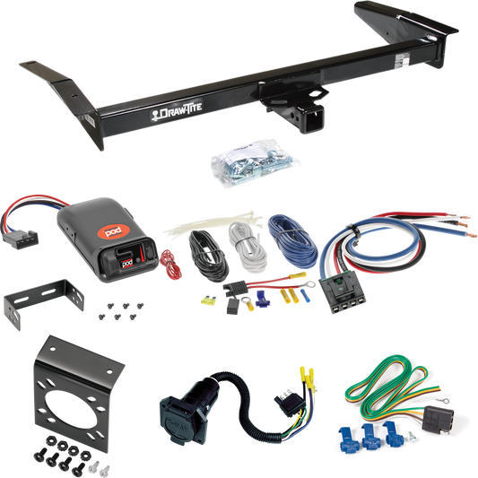 Fits 1980-1983 Lincoln Mark VI Trailer Hitch Tow PKG w/ Pro Series POD Brake Control + Generic BC Wiring Adapter + 7-Way RV Wiring By Draw-Tite