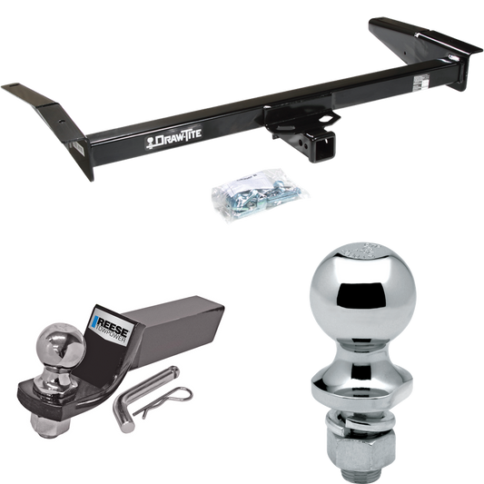 Fits 1992-2009 Ford Crown Victoria Trailer Hitch Tow PKG w/ Starter Kit Ball Mount w/ 2" Drop & 2" Ball + 1-7/8" Ball By Draw-Tite