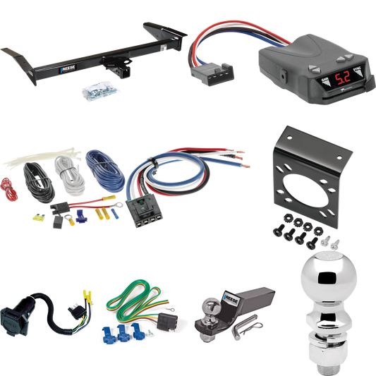 Fits 1983-1997 Mercury Grand Marquis Trailer Hitch Tow PKG w/ Tekonsha Brakeman IV Brake Control + Generic BC Wiring Adapter + 7-Way RV Wiring + 2" & 2-5/16" Ball & Drop Mount By Reese Towpower