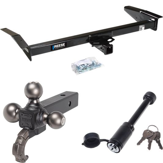 Fits 1983-1997 Mercury Grand Marquis Trailer Hitch Tow PKG + Triple Ball Tactical Ball Mount 1-7/8" & 2" & 2-5/16" Balls w/ Tow Hook + Tactical Dogbone Lock By Reese Towpower