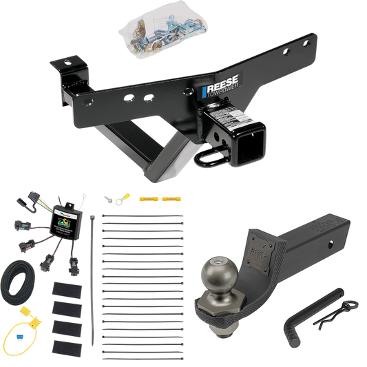 Fits 2000-2006 BMW X5 Trailer Hitch Tow PKG w/ 4-Flat Zero Contact "No Splice" Wiring + Interlock Tactical Starter Kit w/ 2" Drop & 2" Ball By Reese Towpower