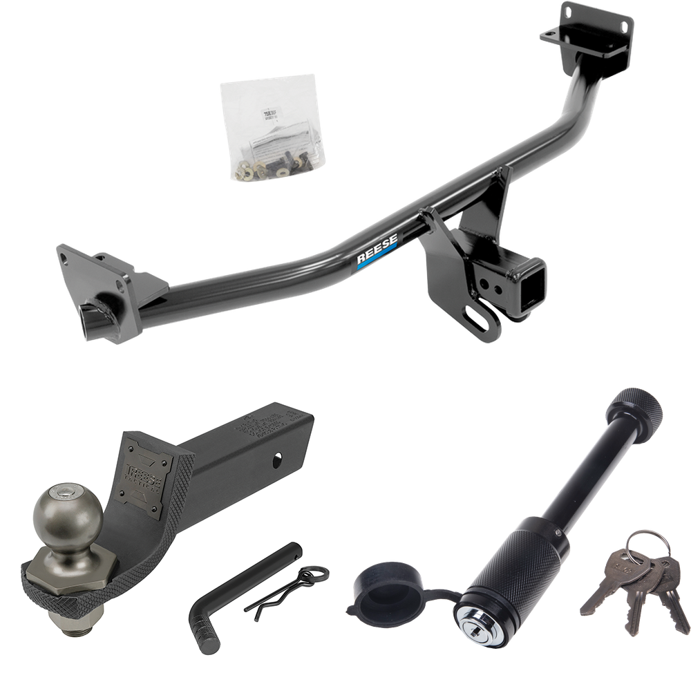 Fits 2016-2018 Hyundai Tucson Trailer Hitch Tow PKG + Interlock Tactical Starter Kit w/ 2" Drop & 2" Ball + Tactical Dogbone Lock By Reese Towpower