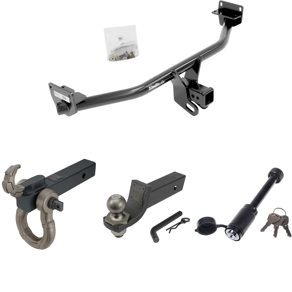 Fits 2019-2021 Hyundai Tucson Trailer Hitch Tow PKG + Interlock Tactical Starter Kit w/ 2" Drop & 2" Ball + Tactical Hook & Shackle Mount + Tactical Dogbone Lock (Excludes: Night Edition Models) By Draw-Tite