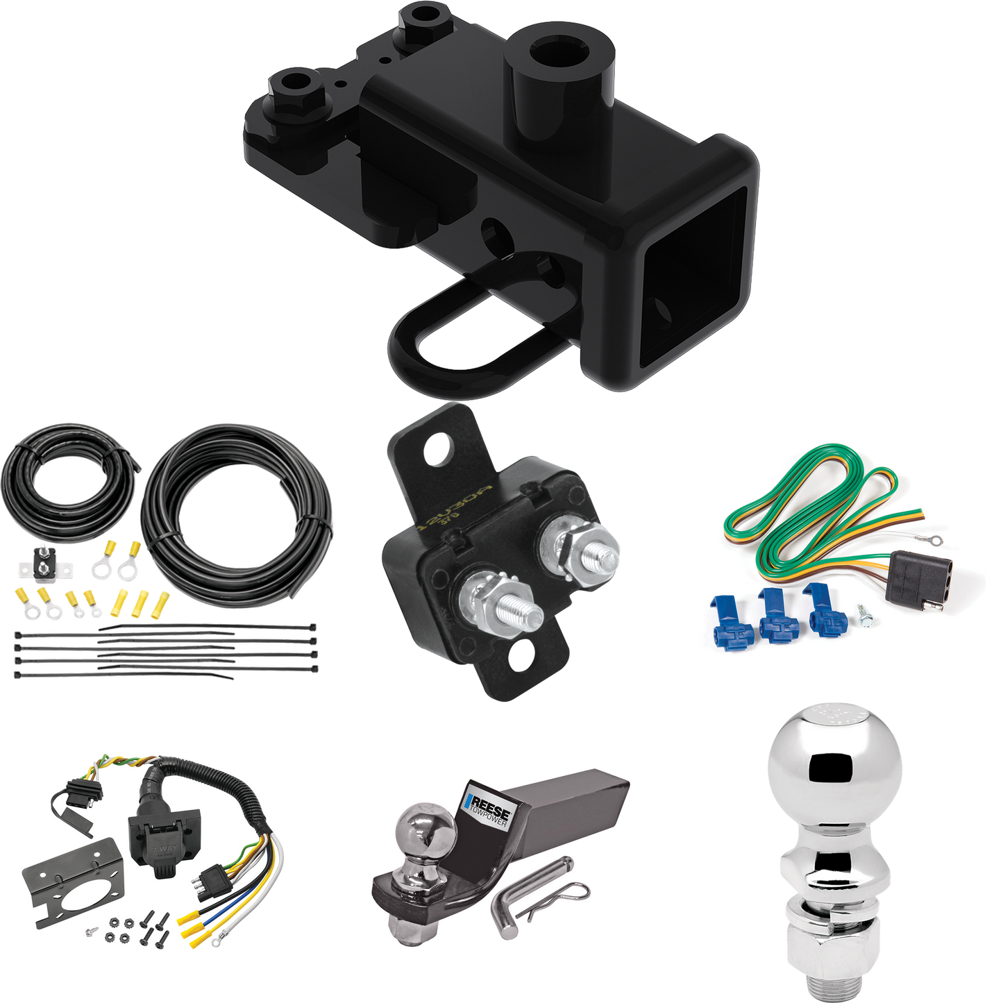 Fits 2019-2023 RAM 1500 Trailer Hitch Tow PKG w/ 7-Way RV Wiring + 2" & 2-5/16" Ball + Drop Mount (For (New Body Style) Models) By Draw-Tite