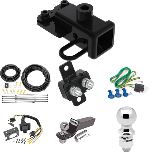 Fits 2019-2023 RAM 1500 Trailer Hitch Tow PKG w/ 7-Way RV Wiring + 2" & 2-5/16" Ball + Drop Mount (For (New Body Style) Models) By Draw-Tite