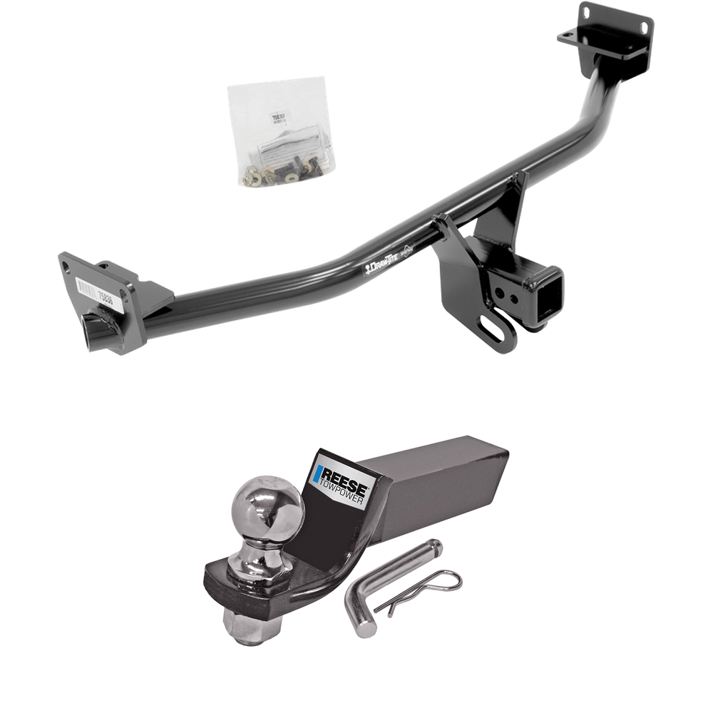 Fits 2019-2021 Hyundai Tucson Trailer Hitch Tow PKG w/ Starter Kit Ball Mount w/ 2" Drop & 2" Ball (Excludes: Night Edition Models) By Draw-Tite