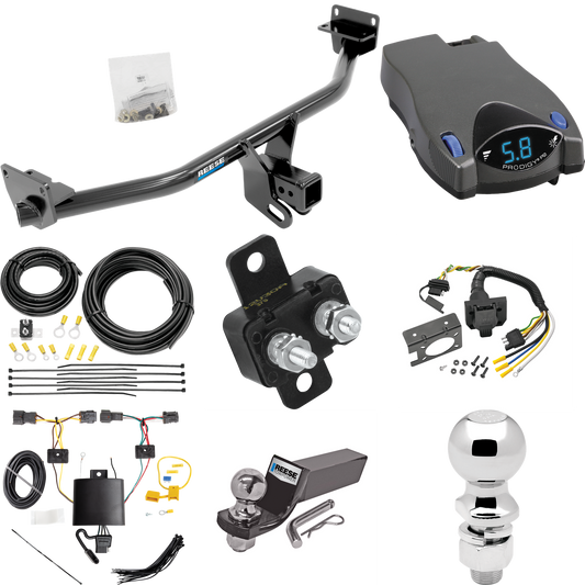 Fits 2019-2021 Hyundai Tucson Trailer Hitch Tow PKG w/ Tekonsha Prodigy P2 Brake Control + 7-Way RV Wiring + 2" & 2-5/16" Ball & Drop Mount (Excludes: Night Edition Models) By Reese Towpower