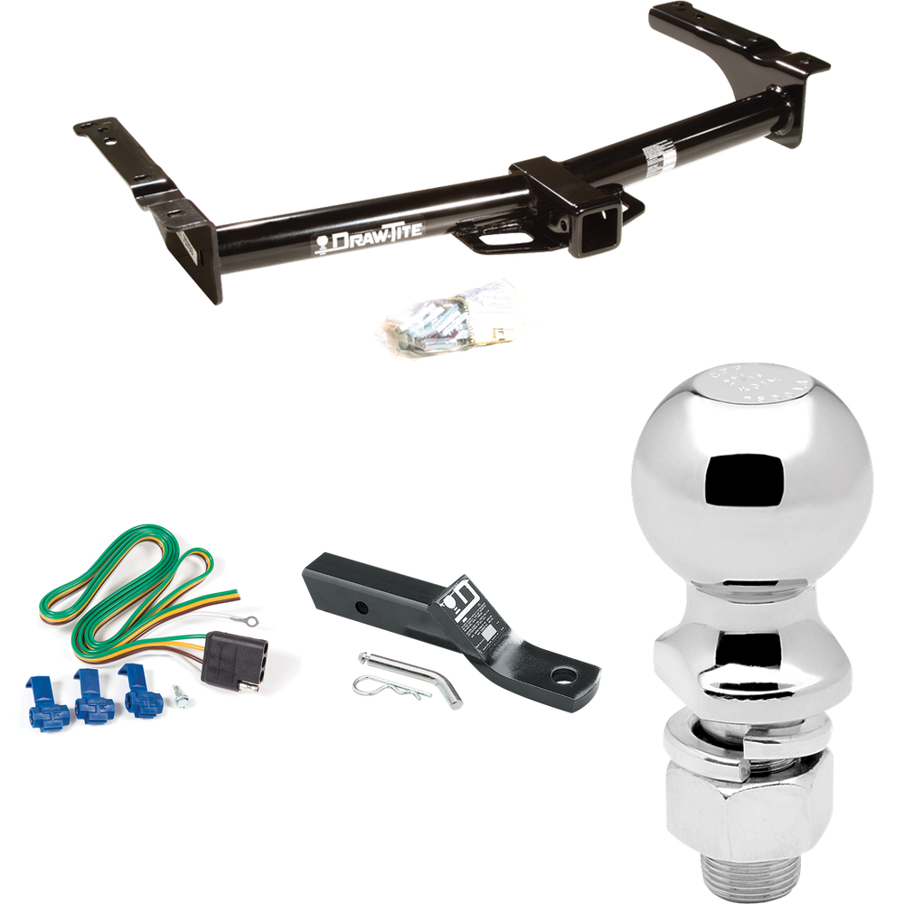 Se adapta al paquete de enganche de remolque Ford E-150 Econoline 2003-2007 con cableado plano de 4 + soporte de bola con caída de 2" + bola de 2-5/16" de Draw-Tite