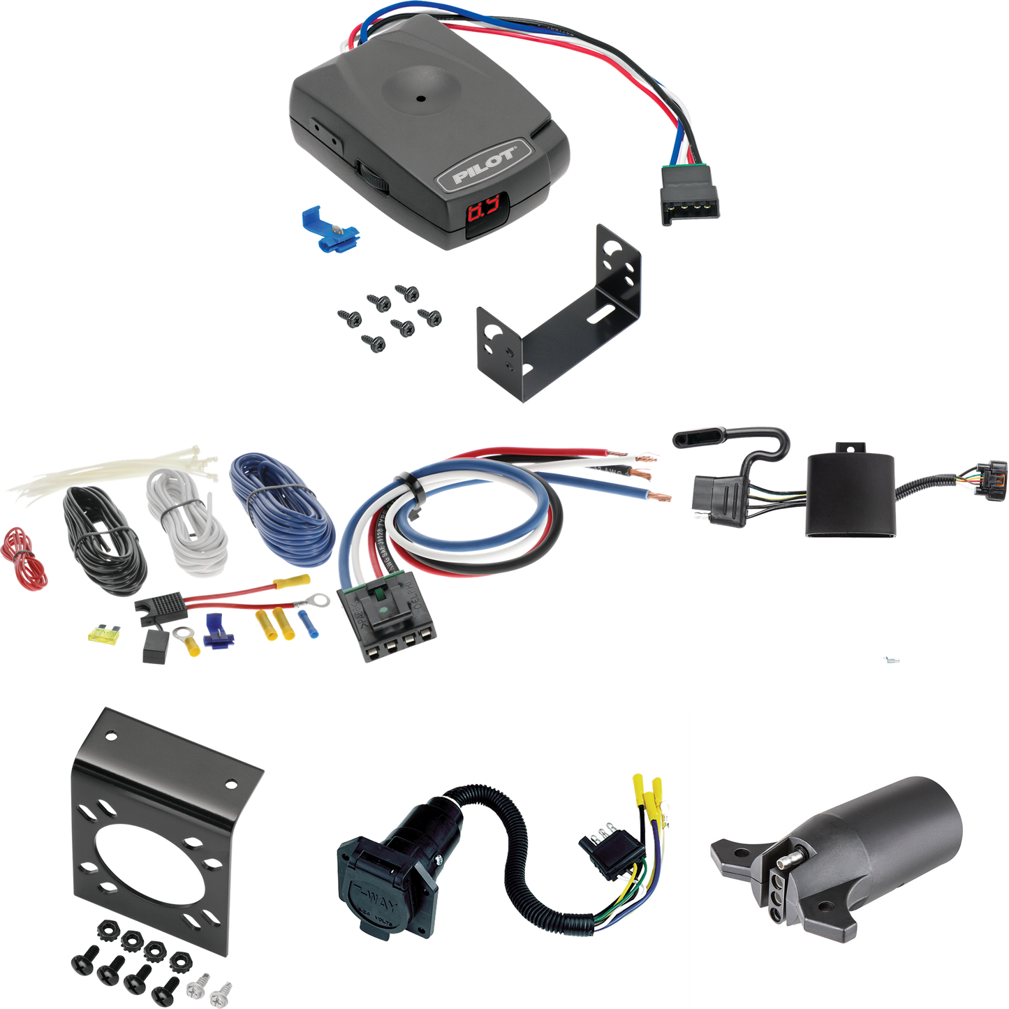 Fits 2023-2023 KIA Sorento 7-Way RV Wiring + Pro Series Pilot Brake Control + Generic BC Wiring Adapter + 7-Way to 4-Way Adapter By Tekonsha