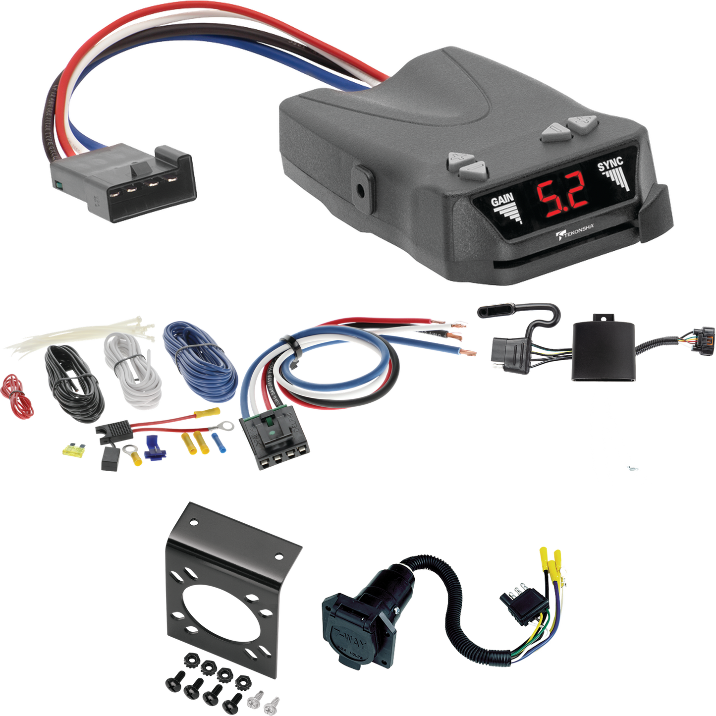 Se adapta a cableado RV de 7 vías KIA Carnival 2022-2023 + control de freno Tekonsha Brakeman IV + adaptador de cableado BC genérico de Tekonsha