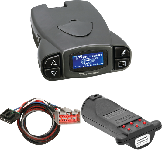 Fits 2023-2023 Renegade RV Veracruz Motorhome Tekonsha Prodigy P3 Brake Control + Plug & Play BC Adapter + Brake Control Tester Trailer Emulator (For w/ factory 7 Way Models) By Tekonsha