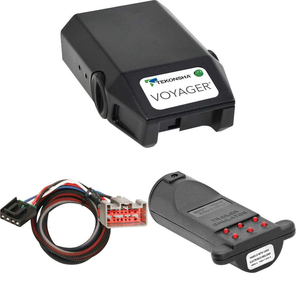 Se adapta a 2011-2023 Thor Four Winds Motorhome Tekonsha Voyager Control de freno + Adaptador BC Plug &amp; Play + Emulador de remolque de probador de control de freno (para modelos con 7 vías de fábrica) de Tekonsha