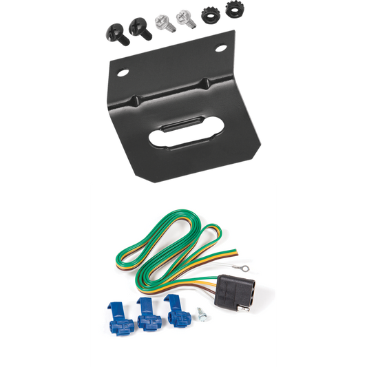 Fits 1978-1995 Chevrolet G30 4-Flat Vehicle End Trailer Wiring Harness + Wiring Bracket By Reese Towpower