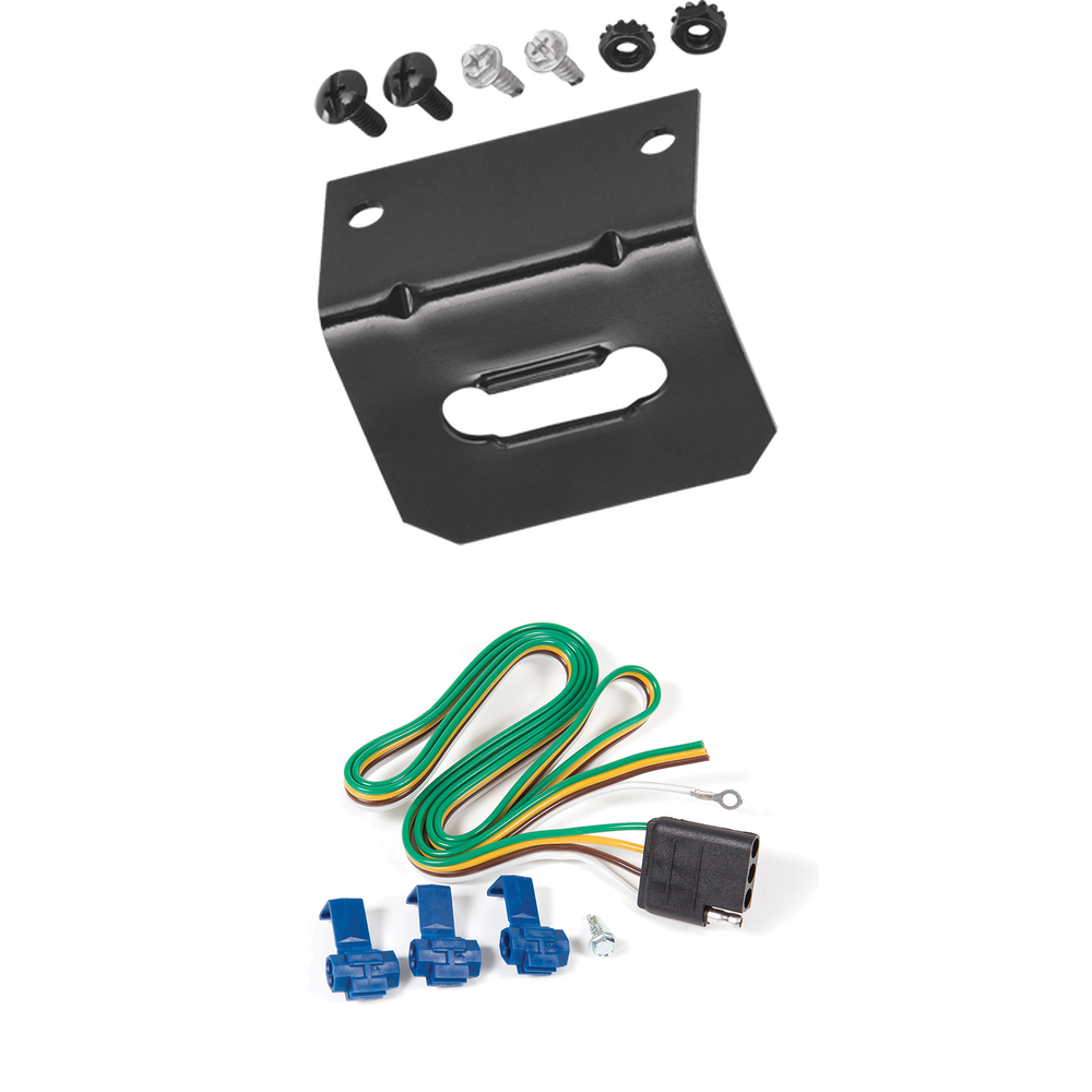 Fits 2006-2006 Lincoln Mark LT 4-Flat Vehicle End Trailer Wiring Harness + Wiring Bracket (For (Built Before 8/2005) Models) By Reese Towpower