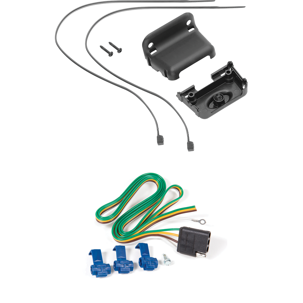 Se adapta al arnés de cableado del remolque del extremo del vehículo de 4 planos Buick Rendezvous 2002-2007 + soporte de cableado de Reese Towpower