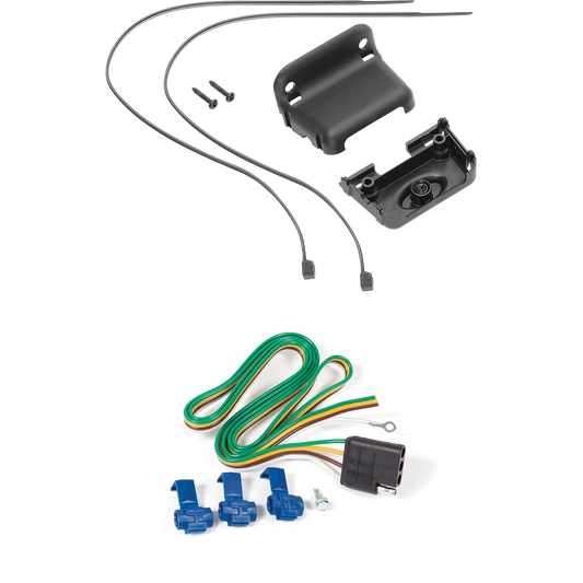 Se adapta al arnés de cableado del remolque del extremo del vehículo de 4 planos Buick Rendezvous 2002-2007 + soporte de cableado de Reese Towpower